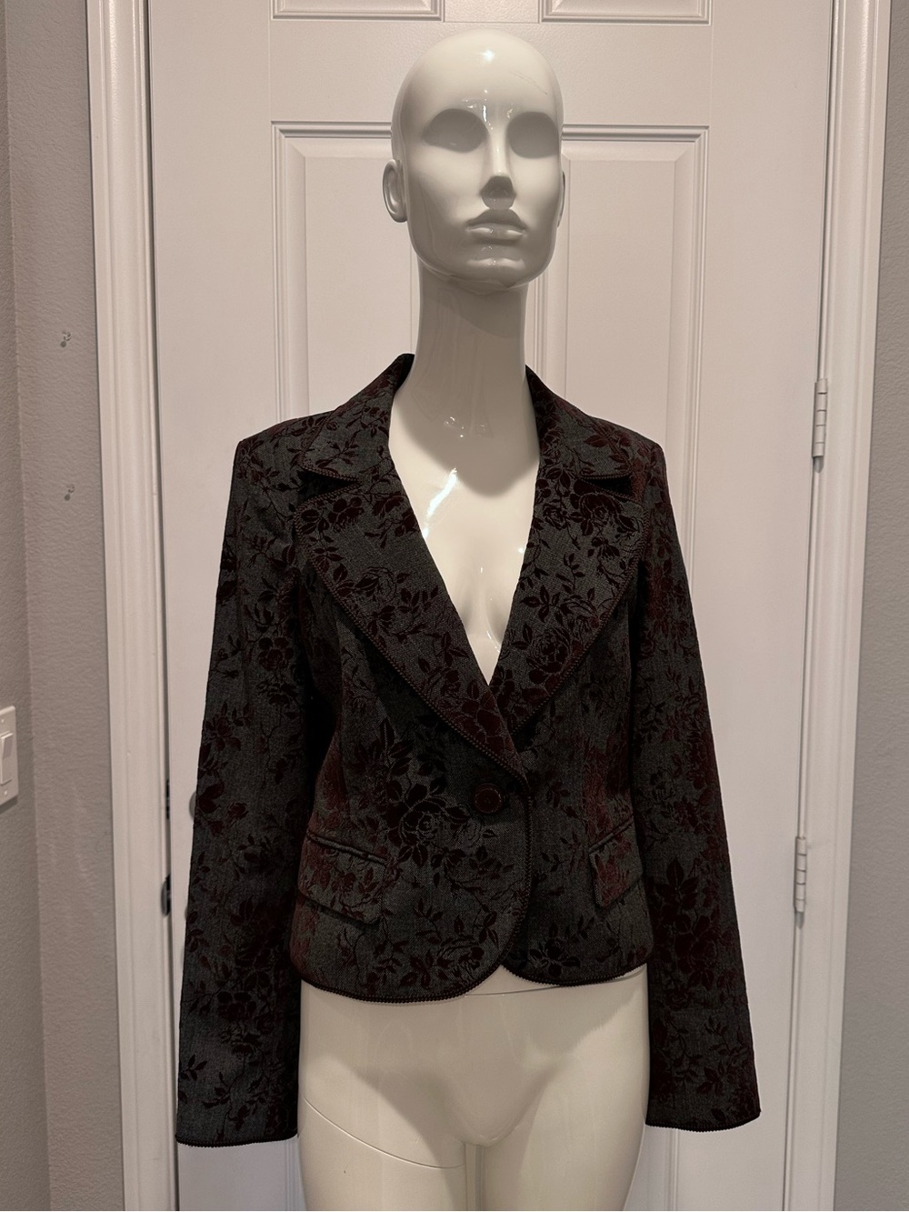 Caslon Gray & Brown Floral Jacket
